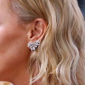 18k WG Plated CZ Diamond Ear Climbers